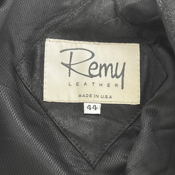 VTG‎ Remy Black Soft Leather Blazer Men's 44 Soft Leather Rocker Western Jacket - Picture 6 of 8
